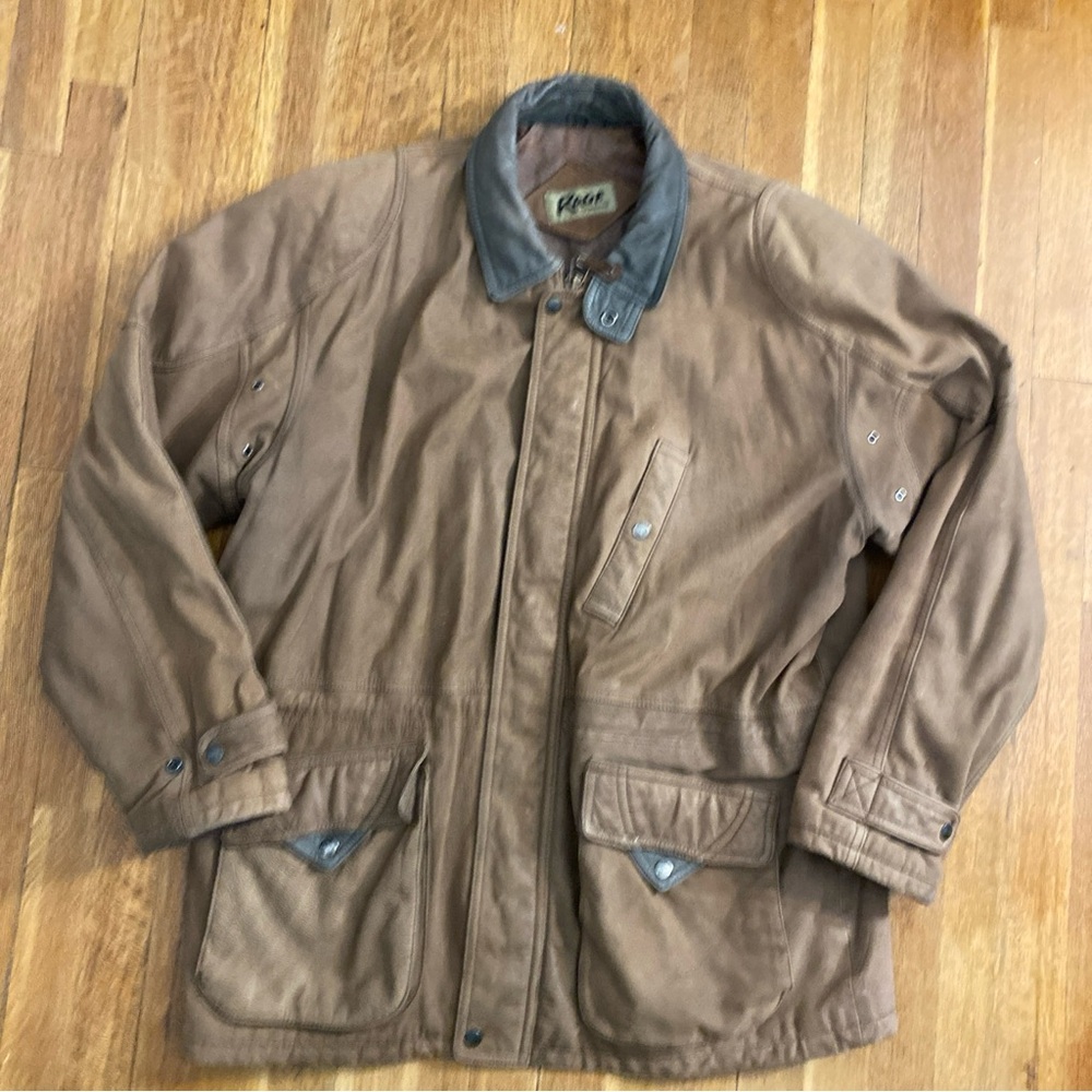 Vintage Rage by Mirage Leather Bomber Jacket Classic 90s Mens XL Lined Full Zip